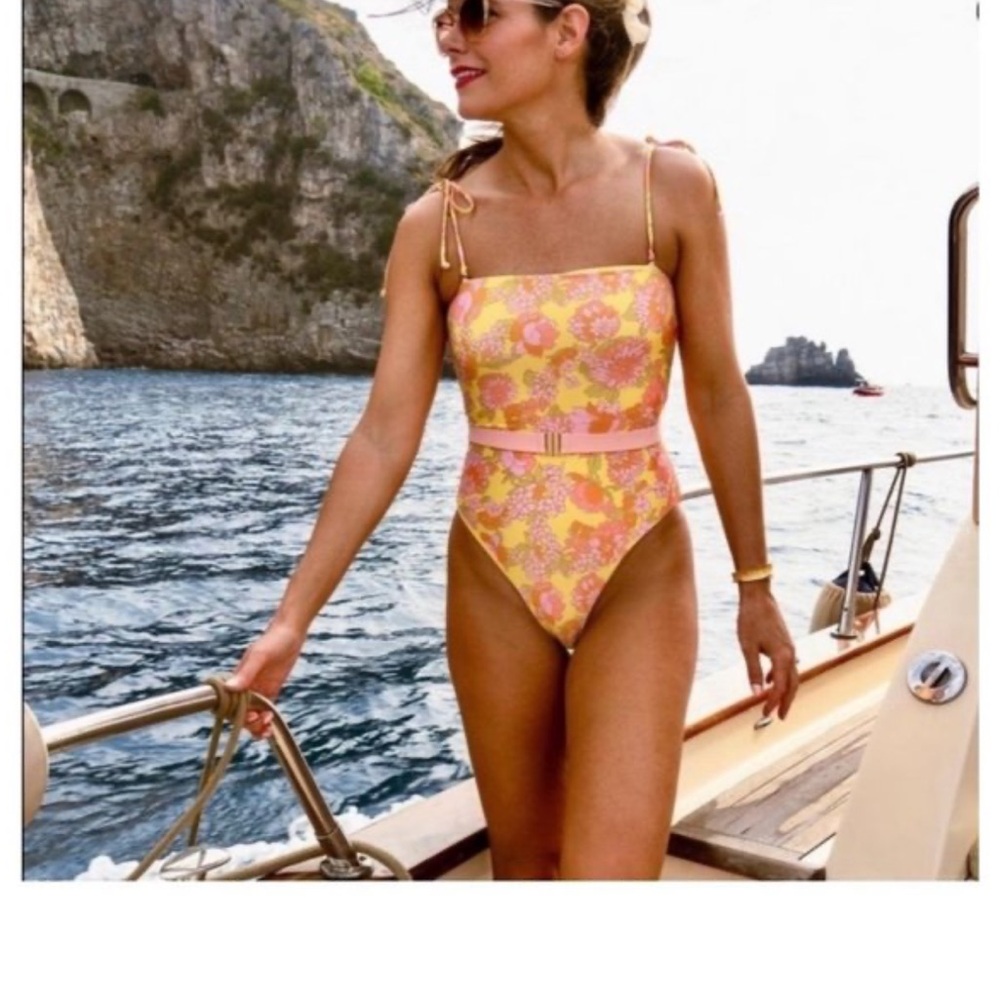 L*Space Floral One Piece Swimsuit - Pink and Yellow